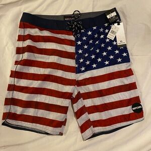 Brand new red, white and blue ripcurl board shorts